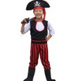 thumbnail image 2 of 1 Unidades Disfraz de pirata para niños de Halloween Disfraz de pirata clásico Disfraz de fiesta de Halloween Escenario de disfraces Disfraz de Cosplay para niños Talla XL, 2 of 8