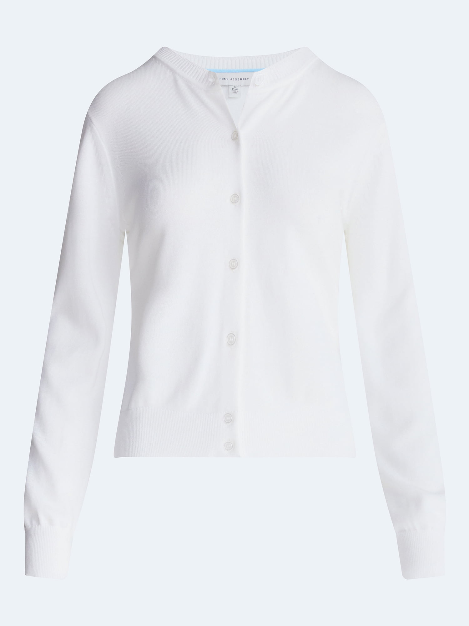 Free Assembly Women's Classic Cardigan Sweater with Long Sleeves, Lightweight, Sizes XS-4X