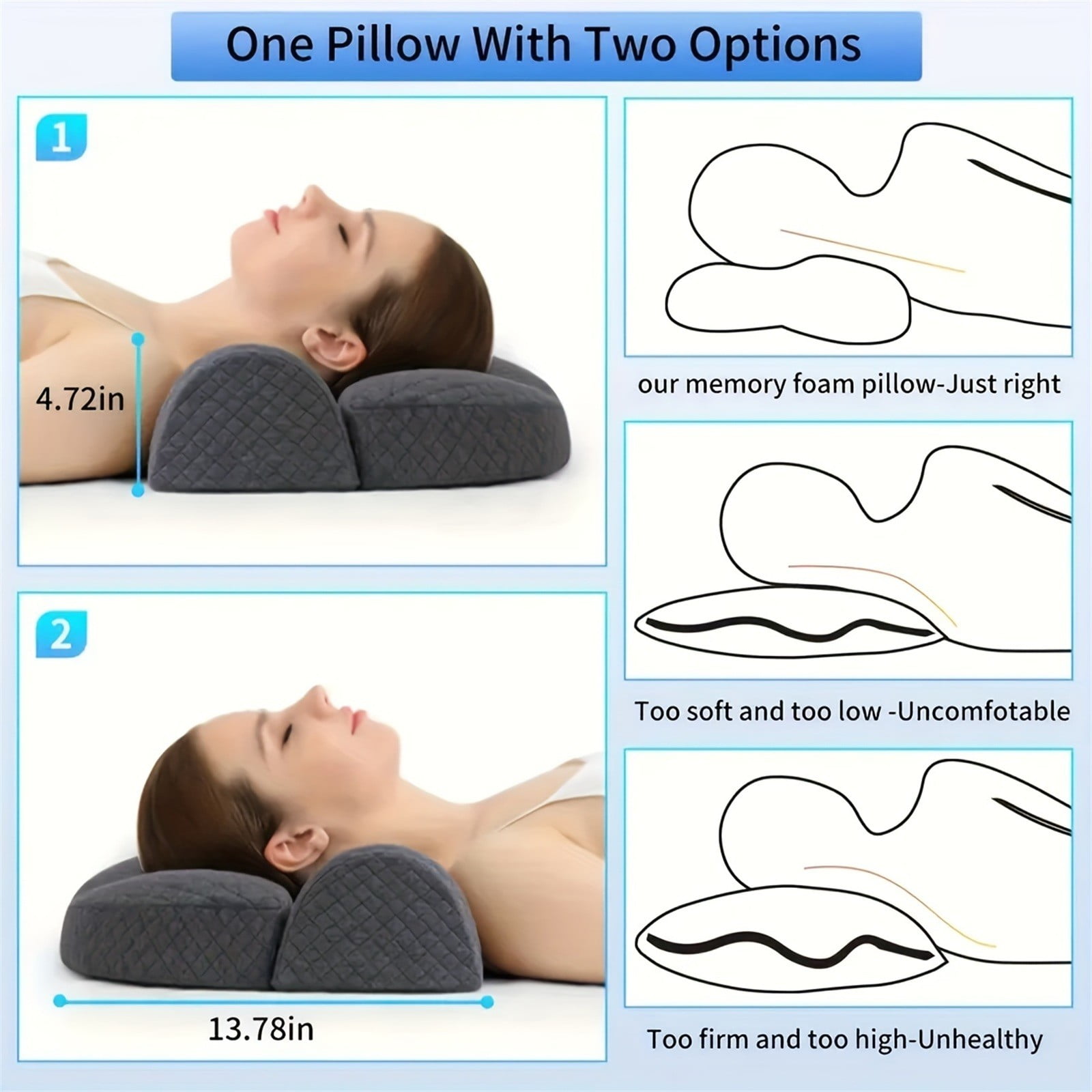 Memory foam pillow too high hotsell