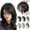 A, variant on FSTDelivery Short Wigs for Black Women, Black Wig with Curtain Bangs, Shoulder Length Natural Synthetic Wig for Cospaly Daily Use