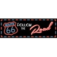 thumbnail image 2 of Grey, Jace 14x7 White Modern Wood Framed Museum Art Print Titled - Neon Route 66, 2 of 4