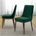 thumbnail image 3 of Mid-Century Modern Velvet Dining Chairs, Set of 2, Solid Wood Frame, Padded Seats for Dining Room, Kitchen, Office, 3 of 10