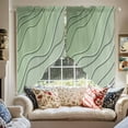 thumbnail image 6 of Swag Curtains Valances for Windows, Abstract Beach Coastal Short Kitchen Window Curtains Over Sink, Ombre Sage Green Geometric Cafe Curtains Panel Set Of 2,Rod Pocket, 45 Inches Length, 6 of 8