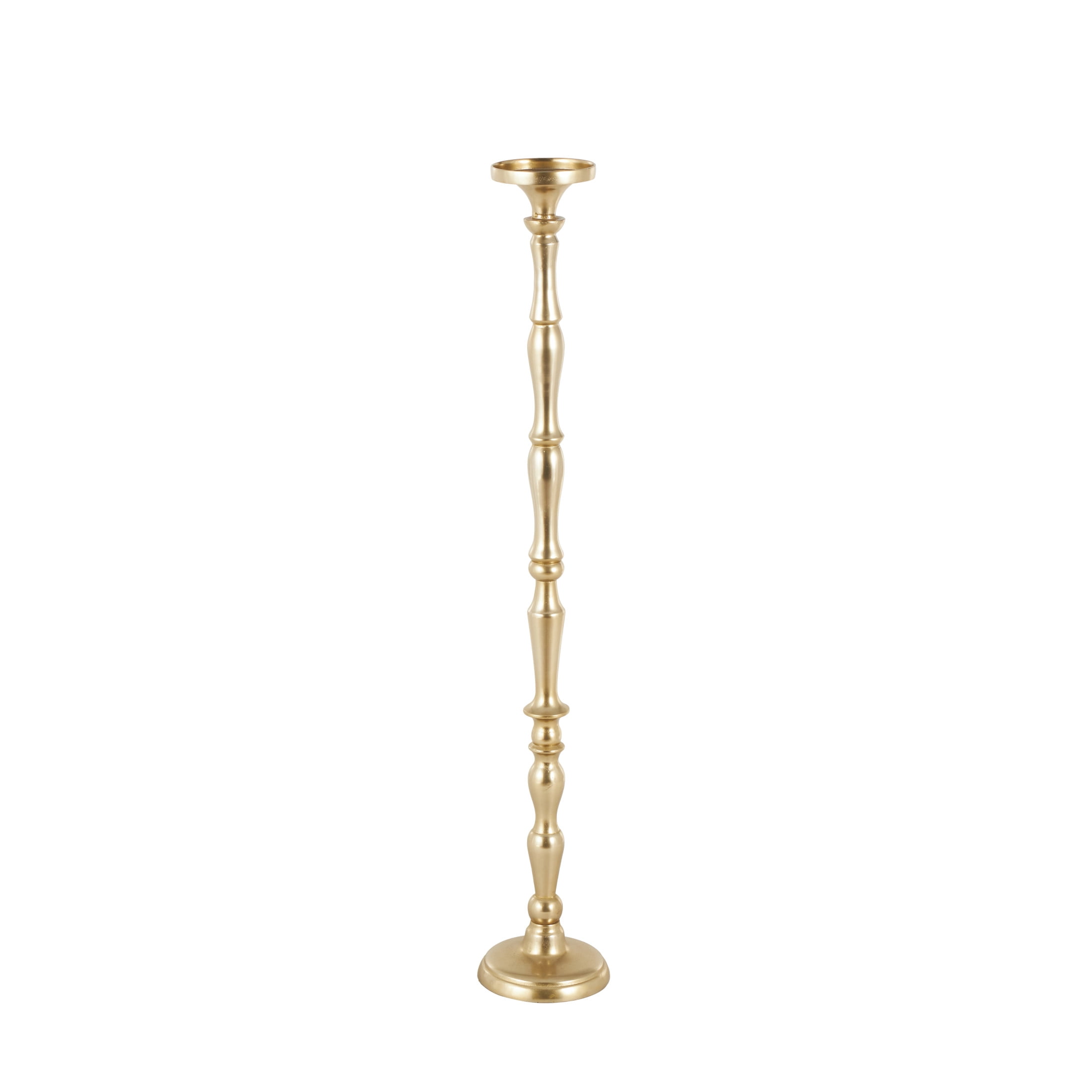 DecMode Brass Aluminum Metal Floor Candle Holder