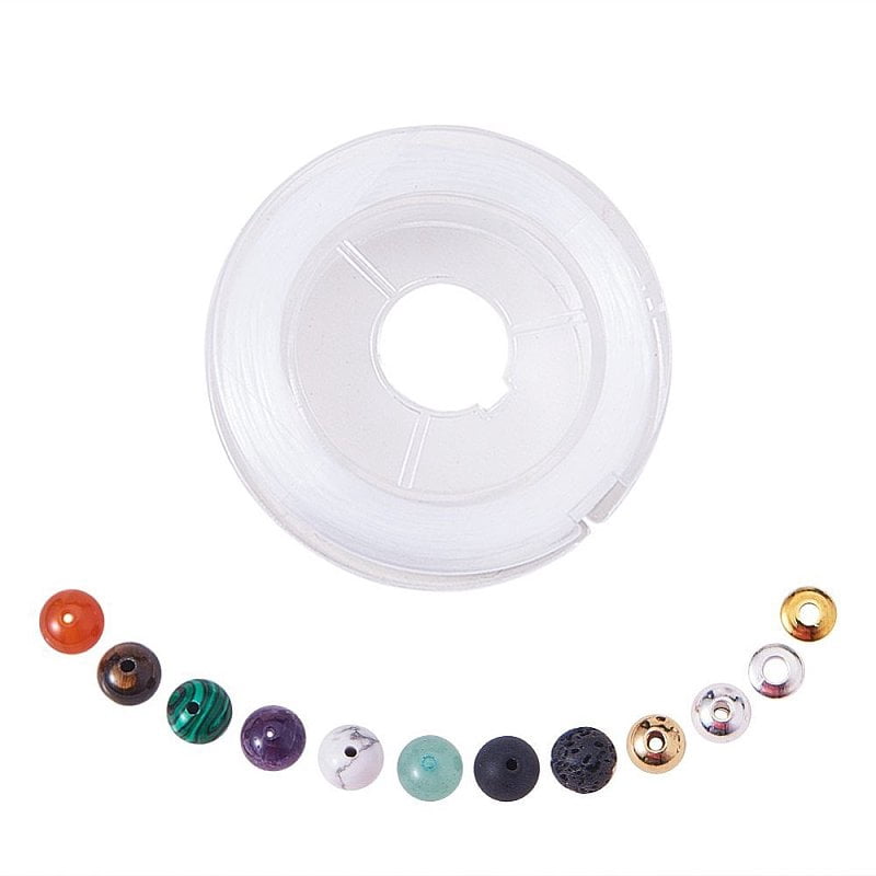 Natural Gemstone Beads Brass Spacers Beads with Strong Stretchy Beading Elastic Wire Iron Big Eye Beading Needle 8mm Hole: 1mm