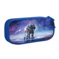 thumbnail image 2 of Vsdgher Astronauts Start Running Print Large Capacity Pencil Case Pouch with Zipper, Portable Aesthetic Big Capacity Pencil Cases Pen Office Travel Stationery Bag, 2 of 8