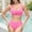 Pink, variant on VBVC Bikinis for Women High Waisted Swimsuit Sets Two Piece Plain Color Cheeky High Cut Bathing Suits