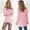 Pink, variant on AXXD Basic Going Out Tops for Women Summer 2024 Classic Thermal Solid Color Crewneck Long Sleeve All-match Warm Tops