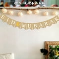 thumbnail image 2 of Burlap Flag Decoration,Eid Mubarak Banner Burlap Eid Mubarak Banner Eid Celebration Hanging Banner Time-Tested Durability, 2 of 6