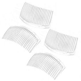 Unique Bargains  4 Pcs Lady Plastic Handmade 23 Tooth Hair Comb Clip Decor DIY Accessories Clear