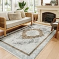 thumbnail image 3 of Beige Medallion Area Rugs for Living Room Washable Rugs Boho Moroccan Area Rug Soft Neutral Geometric Bohemian Carpet Distressed Indoor Rug for Bedroom Dining Room Office Foldable Nonslip Rug, 3 of 9