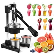 RELOIVE Kitchen Cast Iron Juicer,Heavy Duty Manual Juicer with 2PCS 13.5oz Stainless Steel Cups,Easy Clean,Orange Juice Press for Citrus Fruits,Perfect for Bartenders,Juice Lovers&Health Enthusiasts
