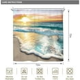 thumbnail image 5 of Beach Ocean Themed Shower Curtain Sets for Bathroom, Sunrise Sunset View Scene 71x71 Inch Hawaii Seashore Summer Coastal Seaside Seascape Cloth Fabric Decorative 12 Hooks Waterproof BB-JWXP, 5 of 6