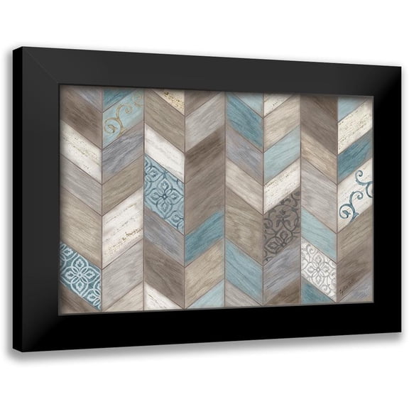 Coulter, Cynthia 14x11 Black Modern Framed Museum Art Print Titled - Rustic Chevron Neutral
