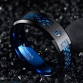 thumbnail image 2 of Tungsten Carbide Ring with Black Dragon Pattern for Unisex, 2 of 3