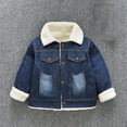 thumbnail image 2 of Annhoo Infant Boys Girls Winter Sherpa Lined Jacket Baby Long Sleeve Lapel Warm Coats Button Outwear with Pockets, 2 of 3