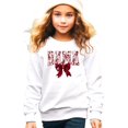 thumbnail image 3 of Bama Sweatshirt with Crimson Coquette Bow Alabama School Pride Red Floral Sweater White Sweatshirt Youth Small, 3 of 5