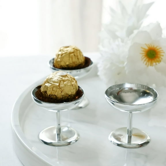 Efavormart 12 Pack | 2" Silver Party Favor Dessert Cups Wedding Treat Candy Dishes