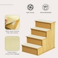 thumbnail image 4 of PawHut Pet Stairs, Dog Steps with Non-Slip Carpet for High Bed Natural Wood, 4 of 10
