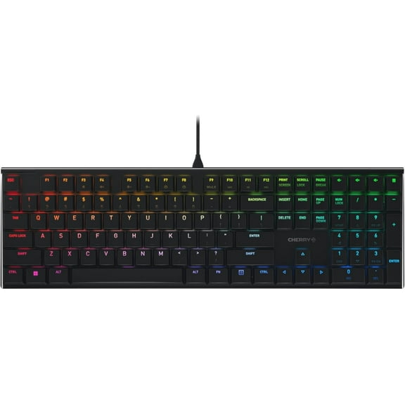 Restored Cherry MX 10.0N RGB WIRED Mechanical Keyboard MX Low Profile Switches G8A-25010LVBUS-2 (Refurbished)