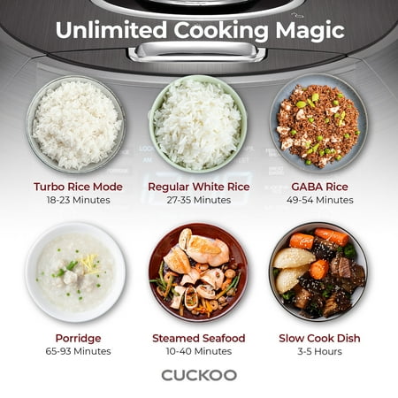 CUCKOO ELECTRONICS - Cuckoo 6 Cup Multifunctional Induction Heating Pressure Rice Cooker & Warmer CRP-DHSR0609FD - Dark Gray