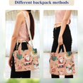 thumbnail image 4 of FORMRS Womens Corduroy Tote Bag Crossbody Shoulder Handbag with Pocket, Pink Christmas Santa, 4 of 7