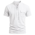thumbnail image 6 of Landzoo Men'S Tees Solid Color Short Sleeve Henley T Shirt Summer Quick Dry Men Shirt Size XL White, 6 of 9