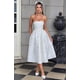 thumbnail image 5 of Vestido de cóctel EEMEII 2025, corte A, sin tirantes, color champán, talla grande, 5 of 6