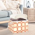 thumbnail image 3 of Yayeee Collapsible Storage Bin with Lid Fabric Closet Decorative Basket with Handles, Beige Geometric, 3 of 7