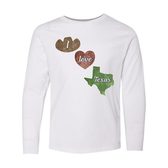 Inktastic I Love Texas Long Sleeve Youth T-Shirt