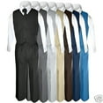 thumbnail image 4 of Baby Boys Toddler Teen Wedding Formal Party Vest Set Silver Gray Grey Suits S-20, 4 of 7