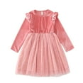 thumbnail image 6 of JUSLIO Dresses for Girls Tulle Ruffle Long Sleeve Girls Dress Round Neck Winter Casual Dresses, 6 of 9