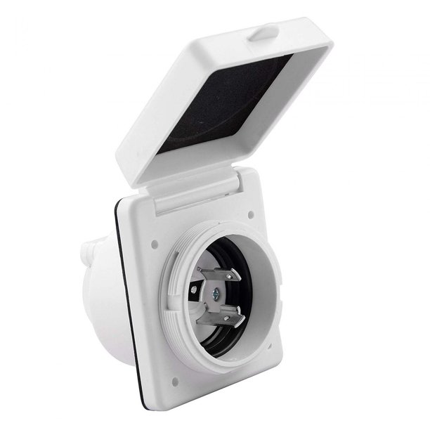 Power Inlet,125V 30 Amp RV Power Inlet Twist Lock White,Camper Inlet