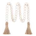 thumbnail image 3 of WinWay Perles en Bois Rustiques avec Pompons, Adaptées pour Rideaux Intérieurs et Extérieurs, 3 of 9