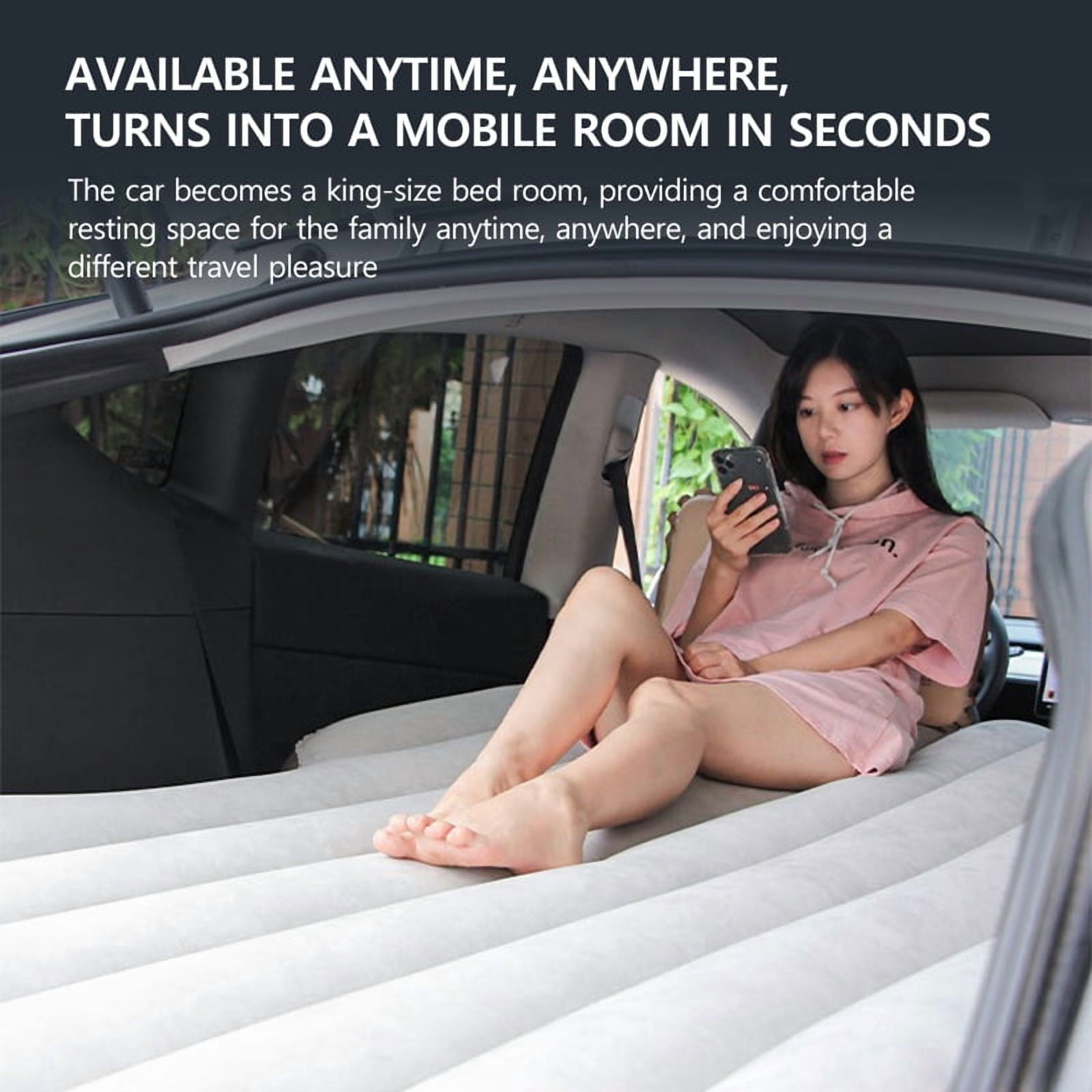 Car Inflatable Mattress For Tesla Model Y Juniper 2021-2025 PVC Flocking Portable Foldable Travel Bed Outdoor Travel Camping Air Mattress