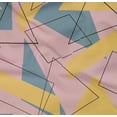 thumbnail image 4 of oneOone Tissu Popeline Sergé en Coton Bio Rectangle & Triangle Imprimé Géométrique au Mètre 42 Pouces de Large, 4 of 4