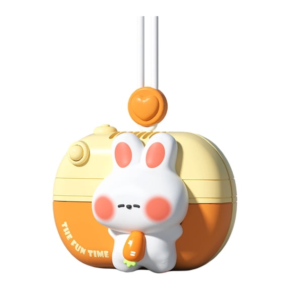 Safe Bladeless Neck Fan for Kids – Cartoon Design USB Rechargeable Wearable Fan – Lightweight Quiet for Travel & Outdoor