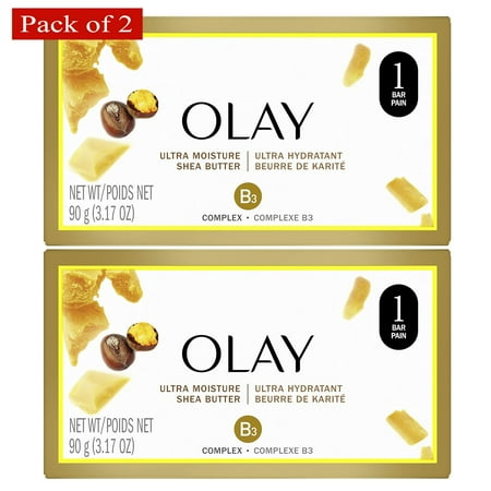 Olay Moisture Outlast Ultra Moisture Shea Butter Beauty Bar, 90 g (3.17 oz) 2 Pack