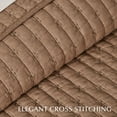 thumbnail image 5 of EVERGRACE Cross Stitch Pre-Washed Cotton Quilt Bedding Set Queen Size, Oversized 3 Pieces Lightweight Bedspread Coverlet for All Season, with 2 Matching Shams, Camel Brown, 92"x96", 5 of 8