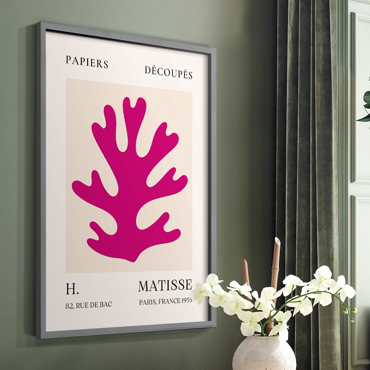 Matisse CLXI Framed Print in Gray Solid Wood 16 x 20 Framed Print