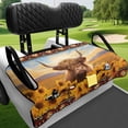 thumbnail image 3 of Uorisanigo Aztec Golf Cart Seat Cover with 4 Pockets Sunflower Highland Cow Golf Cart Seat Towel Blanket Fits for EZGO, Club Car, Yamaha Front Seat Protector, Easy to Install & Clean, 3 of 7