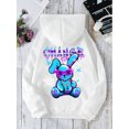 thumbnail image 1 of Sudadera con capucha con estampado de dibujos animados de conejo para mujer, Jersey informal de cuello redondo, ropa de gran tamaño, moda urbana que combina con todo, 1 of 2
