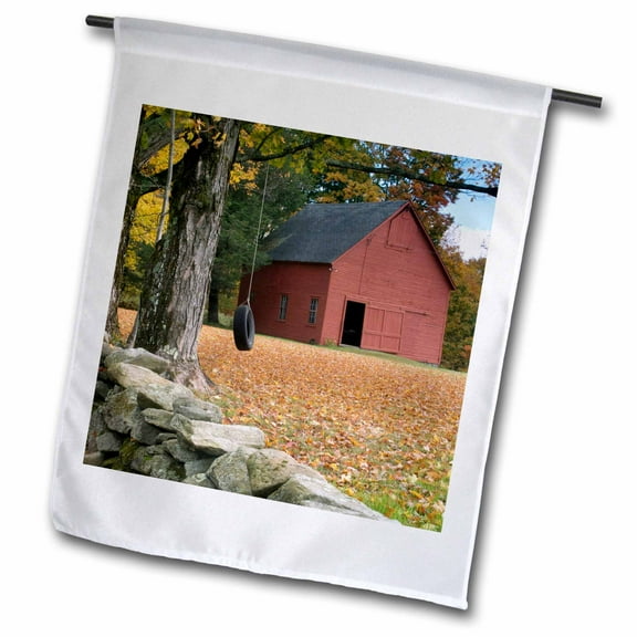 3dRose, Tire swing along a road in Southern Vermont, USA - US46 RKL0004 - Raymond Klass, 12 x 18 inch Garden Flag