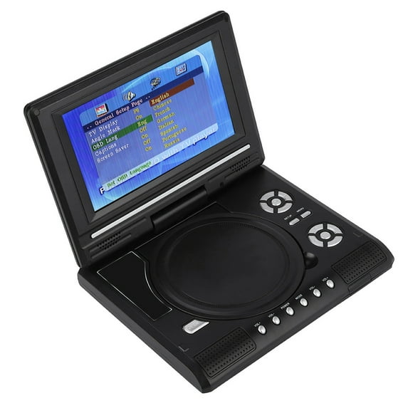 7-Inch Portable DVD Player, Car TV Player, Support Game/AV AVI/EVD/DVD/SVCD/ VCD/ CD/ CD-R/RW For Car For Home For Kitchen