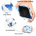 thumbnail image 2 of PU Leather Coin Purse Wallet Compact Water-Resistant Card Cases Money Organizers Blue Butterfly Pattern, 2 of 7