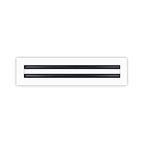 16x4 Modern AC Vent Cover - Decorative White Air Vent - Standard Linear Slot Diffuser - Register Grille for Ceiling, Walls & Floors - Texas Buildmart