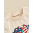 thumbnail image 6 of Aojekbee Baby Boy 4th of July Outfit Dinosaur Letter Print Short Sleeve T-Shirt with Shorts for Independence Day, 6 of 10