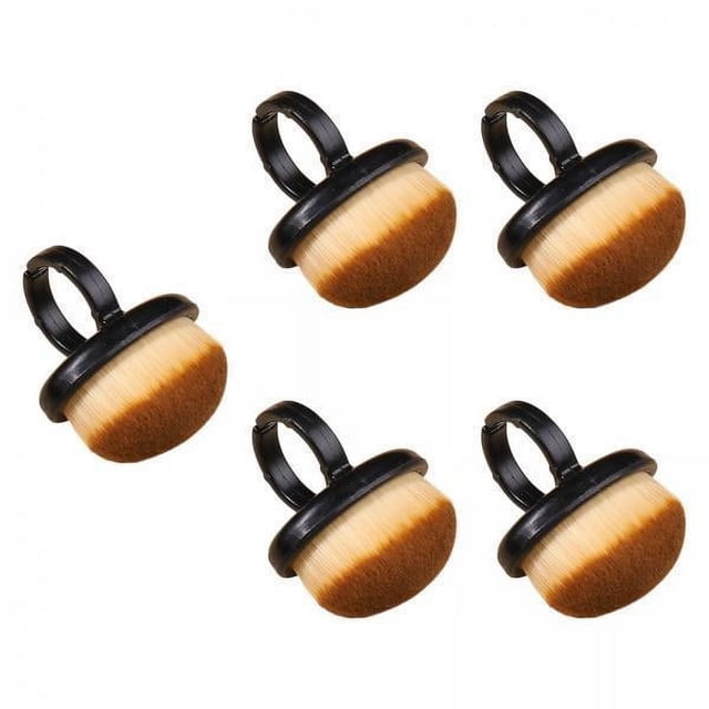 3x5 Piezas Cepillo Para Polvo De Uñas Cepillo Removedor De Polvo Para Mujeres Maquillaje Uñas Acrílicas Negro