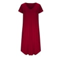 thumbnail image 4 of LOVZFMLL Robe d'Été Nouvelle pour Femme Ajustée à Manches Courtes Robe T-shirt Colorée Rouge 2TG, 4 of 6