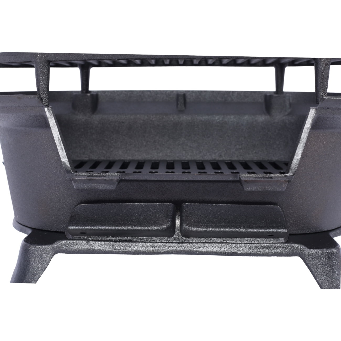 Hibachi Grill, 20" Portable Cast Iron Outdoor Tabletop Grill, Handled Mini Japanese BBQ Charcoal Stove, Small Durable Camping Cast Iron Grill with Grate Hook